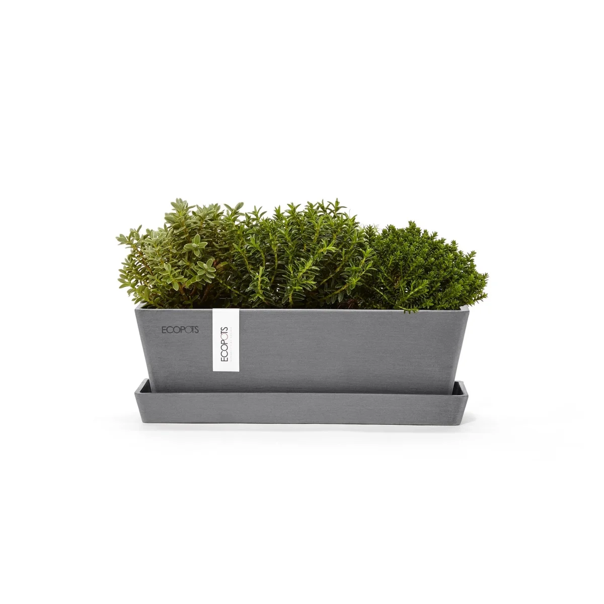 Kukkaruukku Bruge 25cm + aluslautanen harmaa